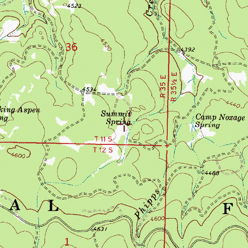 Topographic Map of Summit Spring, OR