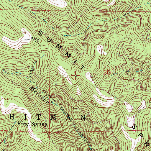 Topographic Map of Summit Spring Ridge, OR