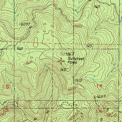 Topographic Map of Suncrest Point Lookout, OR