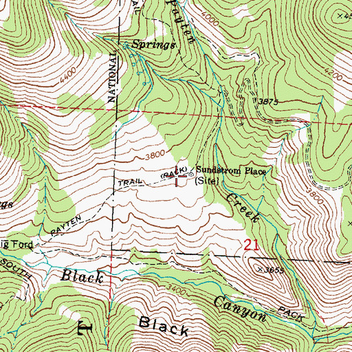 Topographic Map of Sundstrom Place (historical), OR