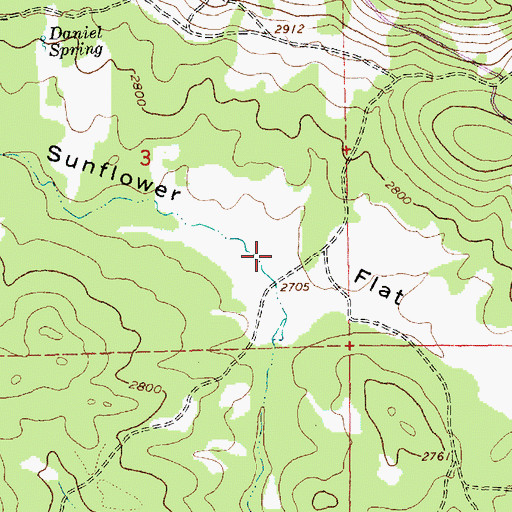 Topographic Map of Sunflower Flat, OR