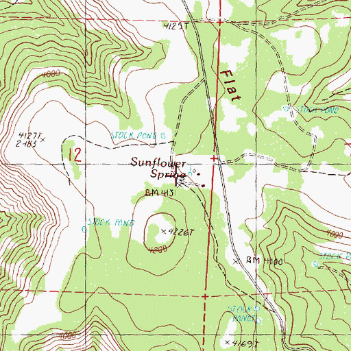 Topographic Map of Sunflower Spring, OR