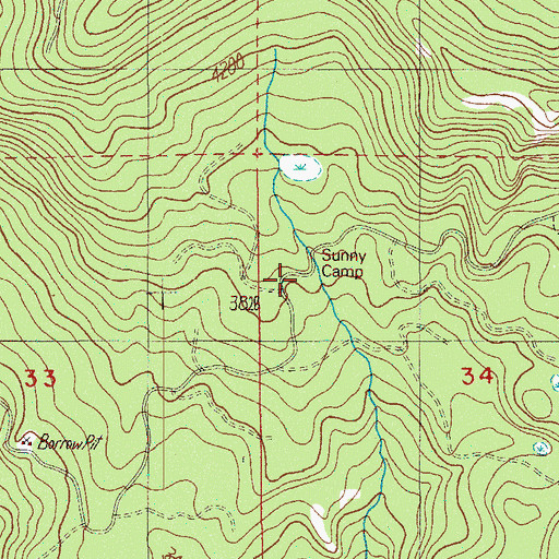 Topographic Map of Sunny Camp, OR