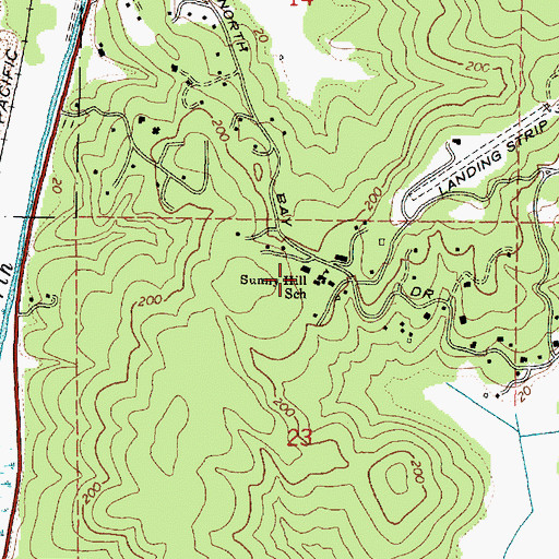 Topographic Map of Sunny Hill Elementary School (historical), OR