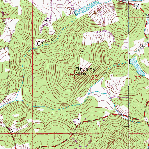 Topographic Map of Brushy Mountain, AL