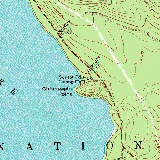 Topographic Map of Sunset Cove Recreation Site, OR