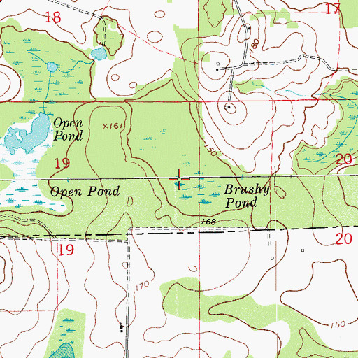Topographic Map of Brushy Pond, AL