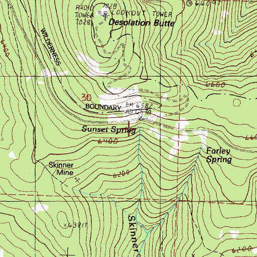 Topographic Map of Sunset Spring, OR