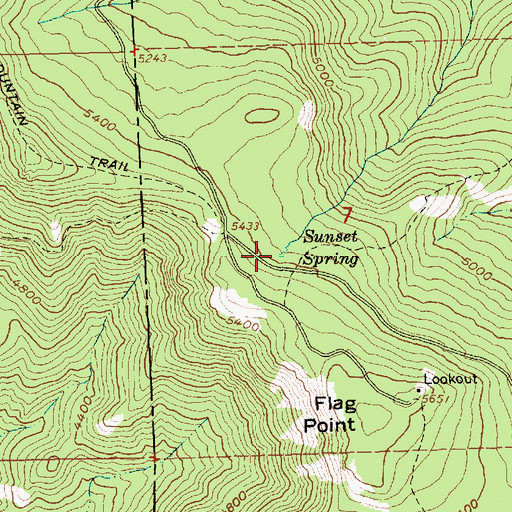 Topographic Map of Sunset Spring, OR
