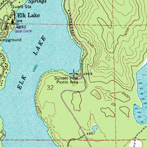 Topographic Map of Sunset View Recreation Site, OR