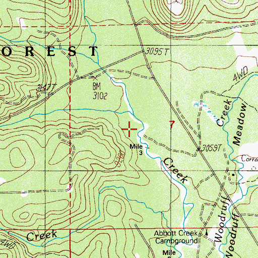 Topographic Map of Sunshine Creek, OR