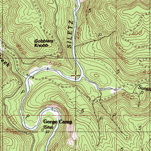 Topographic Map of Sunshine Creek, OR