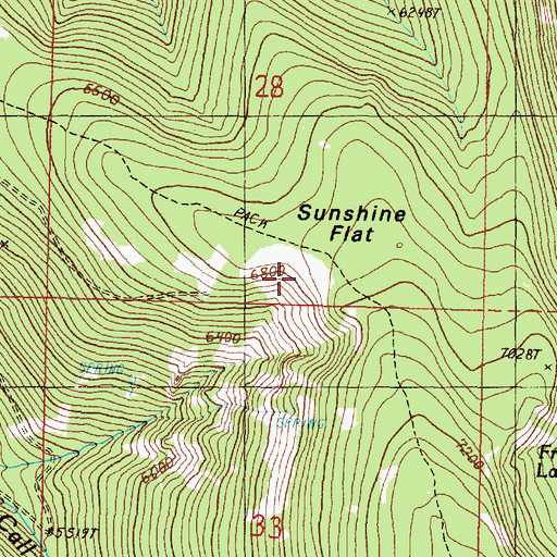 Topographic Map of Sunshine Flat, OR