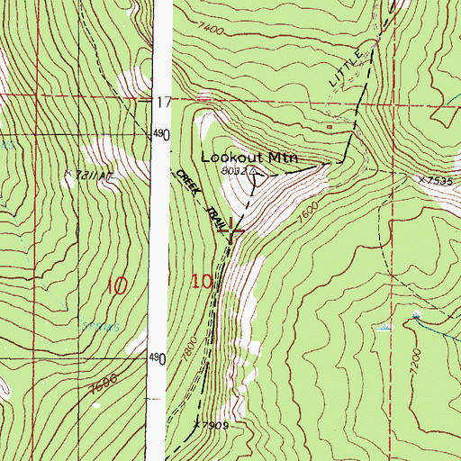 Topographic Map of Sunshine Flat Trail, OR