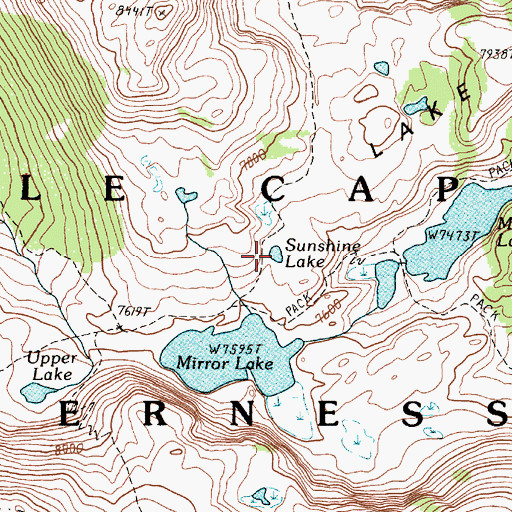 Topographic Map of Sunshine Lake, OR