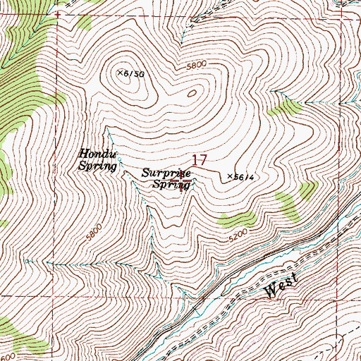 Topographic Map of Surprise Spring, OR
