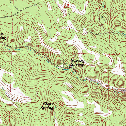 Topographic Map of Survey Spring, OR