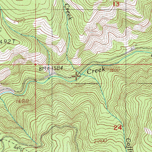 Topographic Map of Surveyor Creek, OR