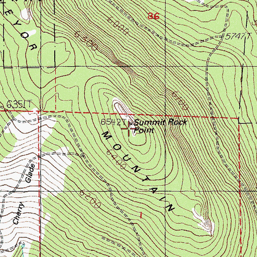 Topographic Map of Surveyor Mountain, OR