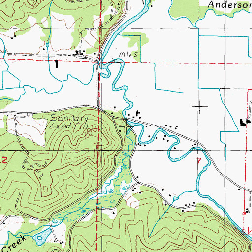 Topographic Map of Sutton Creek, OR