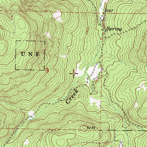 Topographic Map of Swale Creek, OR