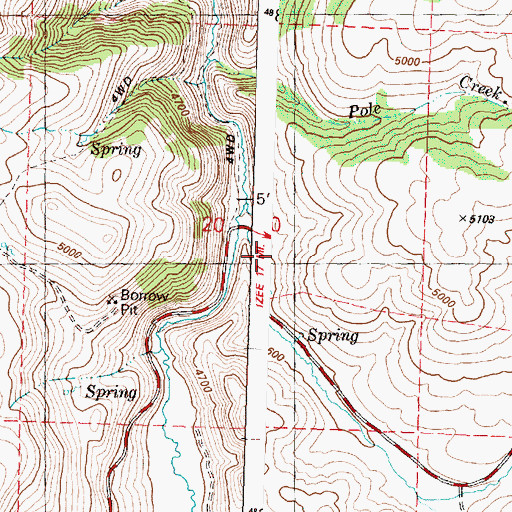 Topographic Map of Swamp Creek, OR