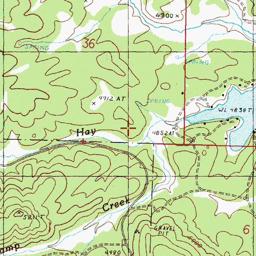 Topographic Map of Swamp Creek, OR
