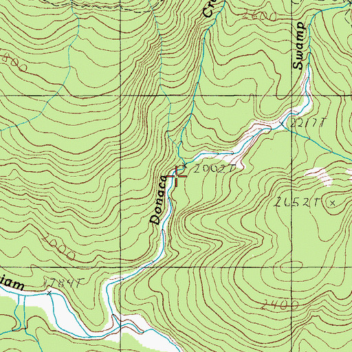 Topographic Map of Swamp Creek, OR