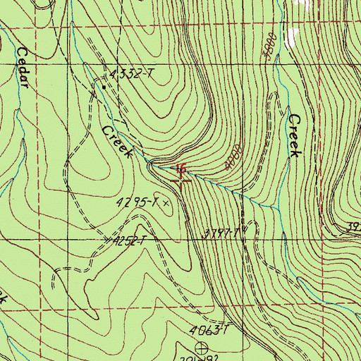 Topographic Map of Swamp Creek, OR