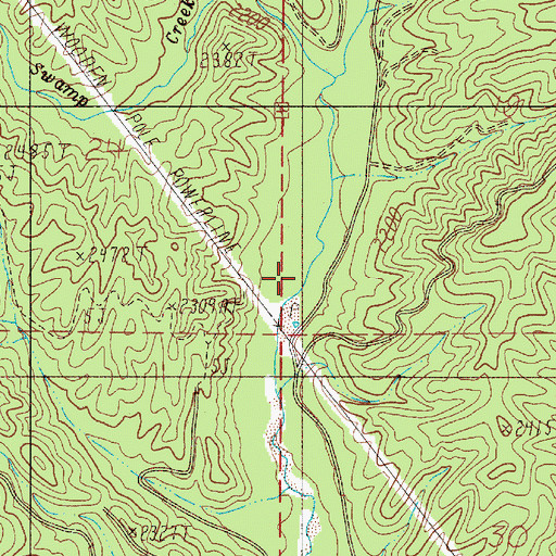 Topographic Map of Swamp Creek, OR