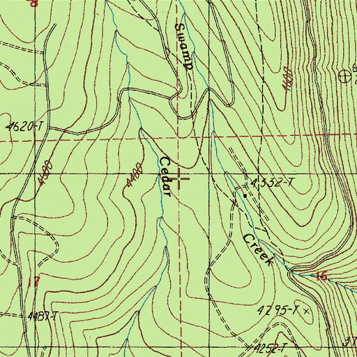 Topographic Map of Swamp Creek Hidden Meadows Trail, OR