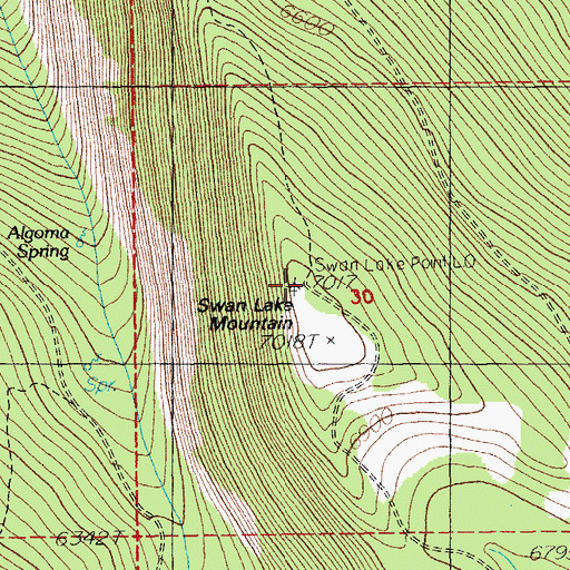 Topographic Map of Swan Lake Mountain, OR