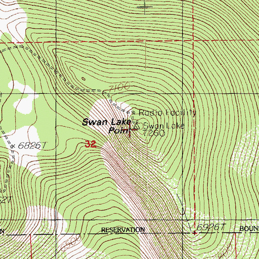 Topographic Map of Swan Lake Point, OR