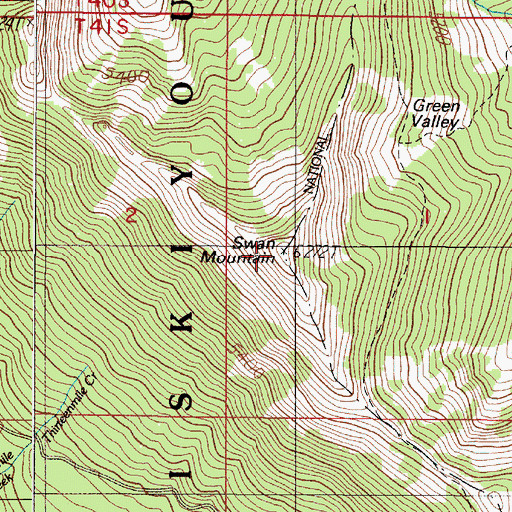 Topographic Map of Swan Mountain, OR