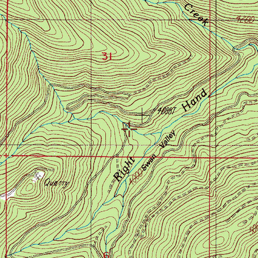 Topographic Map of Swan Valley, OR