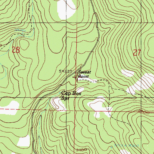 Topographic Map of Sweat Point, OR