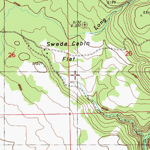 Topographic Map of Swede Cabin, OR