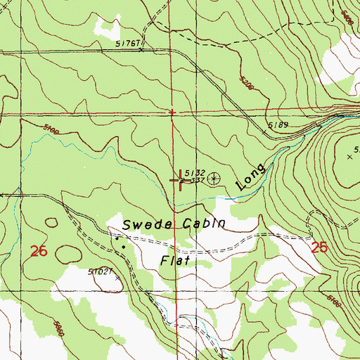 Topographic Map of Swede Cabin Flat, OR