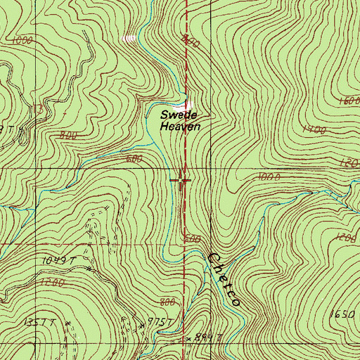 Topographic Map of Swede Heaven, OR