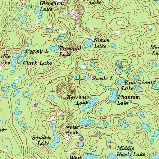 Topographic Map of Swede Lake, OR