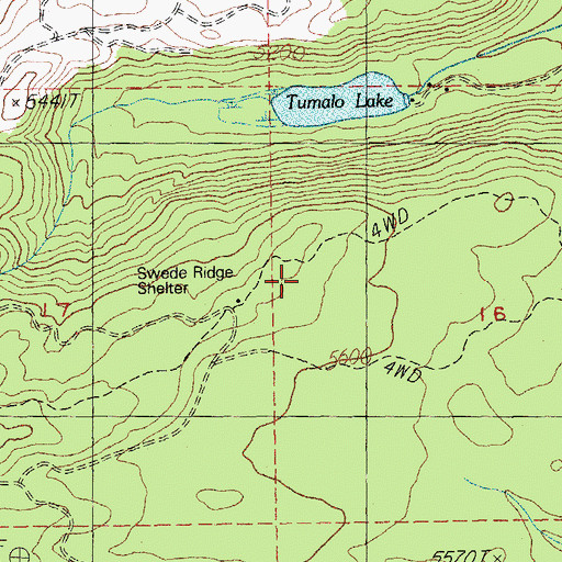 Topographic Map of Swede Ridge Shelter, OR