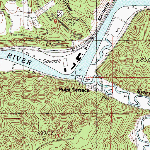 Topographic Map of Sweet Creek, OR