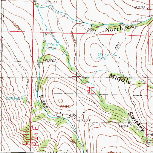 Topographic Map of Swickey Canyon, OR