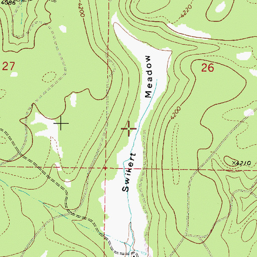 Topographic Map of Swikert Meadow, OR