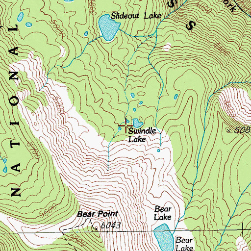 Topographic Map of Swindle Lake, OR