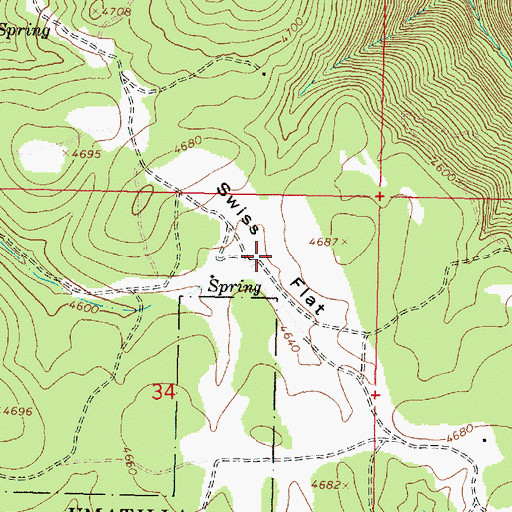 Topographic Map of Swiss Flat, OR