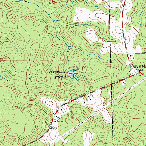 Topographic Map of Bryans Pond, AL