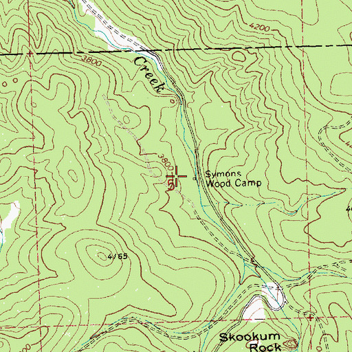 Topographic Map of Symons Wood Camp, OR