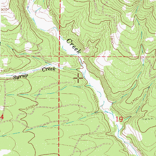 Topographic Map of Syrup Creek, OR