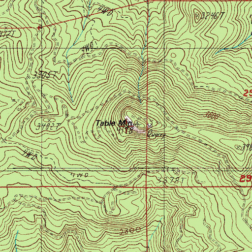 Topographic Map of Table Mountain, OR